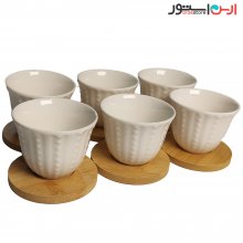 coffee cup with bambo saucers