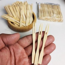 چنگال مزه 100 تایی چوبی بامبو