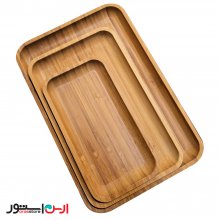 اردو و دسر خوری مستطیل چوبی بامبو 22*12 سانتی  اعلا