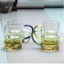 استکان دسته رنگ پیرکس 280 میل 6 تایی برند DELISOGA مدل GPZB307-1/L6C