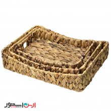 سینی حصیری مستطیل قوس دار ویتنام سایز متوسط