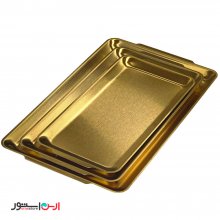 سینی طلایی 27*16 سانتی استیل رنگ ثابت