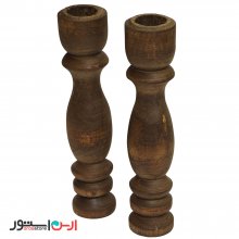جا شمعی چوبی تیره 16 سانتی