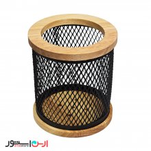 جا قاشقی استوانه فلزی ضد زنگ مدل توری 14 سانتی