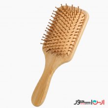 برس مو چوبی تمام بامبو مستطیلی اصل (مدل دندانه توپی ضد موخوره)