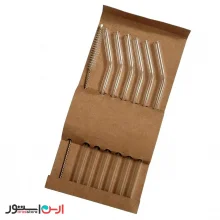 نی شیشه‌ای پیرکس ۶ عددی به همراه فرچه شستشو