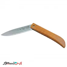 چاقو تاشو مسافرتی اکبری مدل دسته چوب راش 19 سانتی