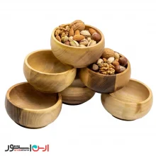 پیاله آجیل‌خوری چوبی گردو اعلا 10 سانتی