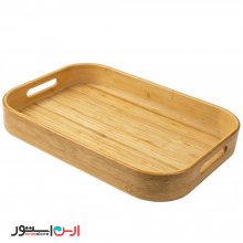 سینی سرو چوبی بامبو دسته دار مستطیل گوشه گرد اعلا 40*28 سانتی
