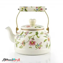 کتری لعابی روگازی 2.5 لیتری گلدار اعلا ضدزنگ و آنتی‌باکتریال