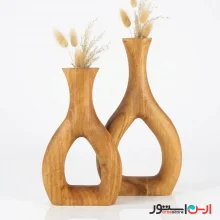 ست گلدان چوبی دو تایی دست‌ساز چوب گردو اعلا مدل اشکی (مدرن و دکوراتیو)