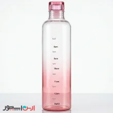 بطری آب شیشه‌ای پیرکس رنگی 550 میل با درب اکرولیک نشکن (صورتی)