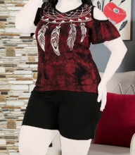 تاپ و شورت سایز بزرگ برند سکسن کد 11146